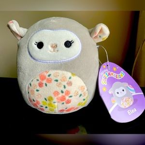 Squishmallow Lamb 5” Ella Gray with Floral Belly Easter NWT